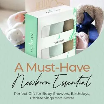 Fern & Avery Baby Swaddle Blankets - Receiving Blankets for Boys & Girls - Lightweight Breathable Gender Neutral Baby Gift - Mint 3-Pack