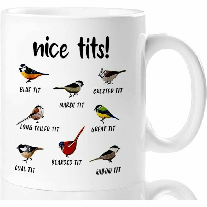 Funny 'Nice Tits' Bird Mug - Great Gift Idea for Bird Lovers