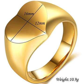 Heart Shaped Stainless Steel Wedding Promise Ring