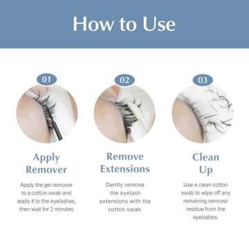 BL Lashes Gel Lash Glue Remover For Eyelash Extension, Alcohol Acetone GBL Free, Low Irritation, Suitable for Sensitive Skin, Fast Action Dissolves Strong Glue in 2 Minutes, 0.51 oz