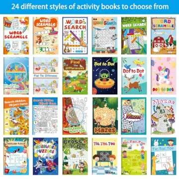 Kalysky 24 Mini Activity Books for Kids Party Favors ages 4-8 8-12,Fun and Challenges include Mazes,...