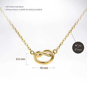 PAVOI 14K Yellow Gold Plated Infinity Pendant Necklace | Bridesmaids Cute Necklaces for Women