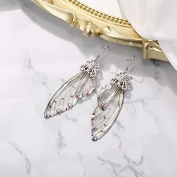 BriLove Elegant Butterfly Wing Earrings for Women