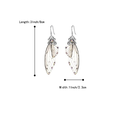 BriLove Elegant Butterfly Wing Earrings for Women
