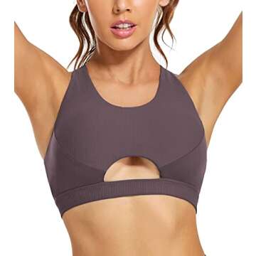 Sports Bras for Women High Support Sports Bras for Women Yoga Bra Workout Bra Medium Support Gym Running Bra Crop Top Bra Brown M