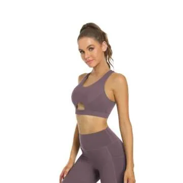 Sports Bras for Women High Support Sports Bras for Women Yoga Bra Workout Bra Medium Support Gym Running Bra Crop Top Bra Brown M