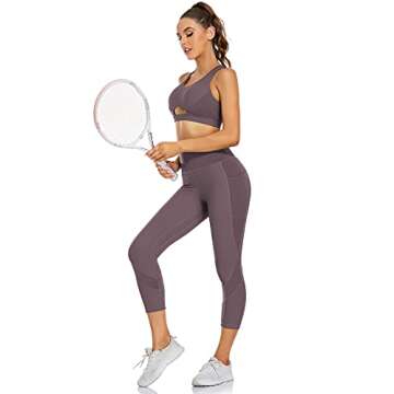 Sports Bras for Women High Support Sports Bras for Women Yoga Bra Workout Bra Medium Support Gym Running Bra Crop Top Bra Brown M