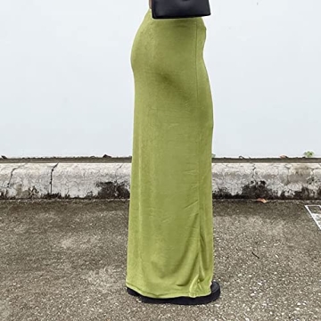 Meladyan Women Bodycon High Waist Maxi Skirt for All Occasions