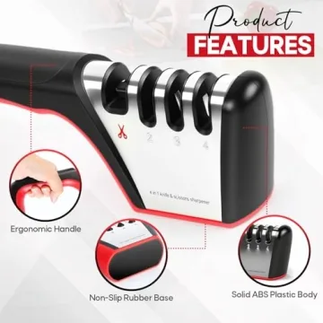 4-in-1 Knife Sharpener for Effortless Kitchen Knife Care