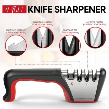 4-in-1 Knife Sharpener for Effortless Kitchen Knife Care