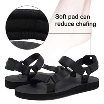 CIOR Women's Sport Sandals Hiking Sandals with Arch Support Yoga Mat Insole Outdoor Light Weight Water Shoes-U119SLX023-balck-37A