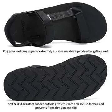 CIOR Women's Sport Sandals Hiking Sandals with Arch Support Yoga Mat Insole Outdoor Light Weight Water Shoes-U119SLX023-balck-37A