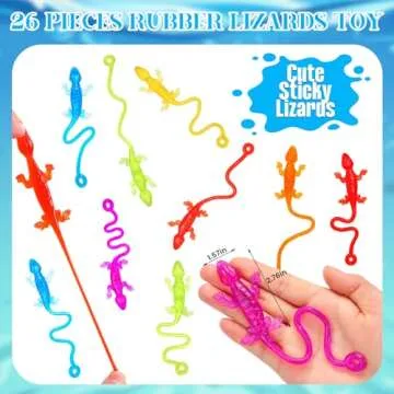 HLARTNET 26 PCS Sticky Lizards - Fun Party Favors for Kids