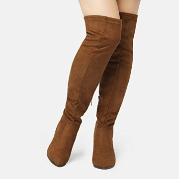 DREAM PAIRS Women's Stylish Camel Thigh High Boots