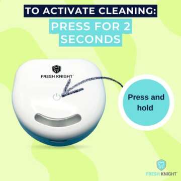 UV Retainer Case | UVC Retainer Cleaner, Disinfects Cleans and Removes Odors, Mouth Guard Case, Compatible for Invisalign Container | by Fresh Knight