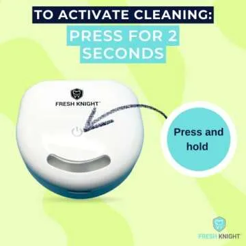 UV Retainer Case | UVC Retainer Cleaner, Disinfects Cleans and Removes Odors, Mouth Guard Case, Compatible for Invisalign Container | by Fresh Knight