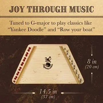 European Expressions Music Maker Lap Harp with Sheet Music and Black Carrying Case