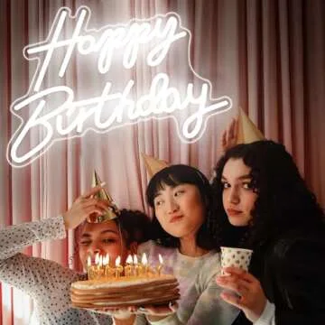 DAKABUKA Neon Happy Birthday Sign - LED Party Décor