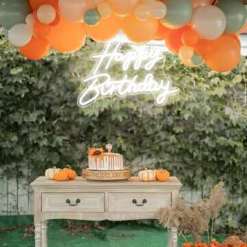 DAKABUKA Neon Happy Birthday Sign - LED Party Décor