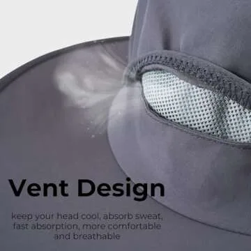 Flammi Mosquito Head Net Hat Fishing Hat w/Head Net UPF 50+ Sun Protection Safari Boonie Hat Cap Outdoor for Men/Women (Dark Grey)