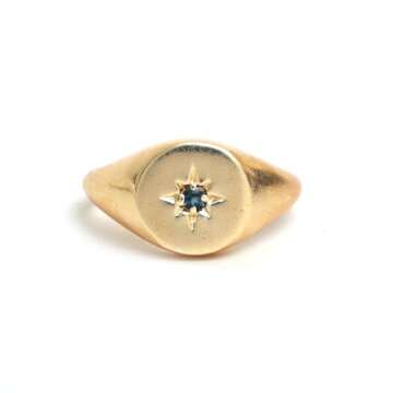 Gempires Blue Topaz Signet Rings - Beautiful Gold Jewelry