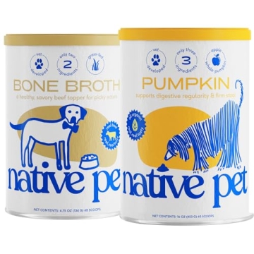 Native Pet Bone Broth & Pumpkin Powder for Dogs | All-Natural, Organic Pumpkin Fiber for Dogs | Huma...