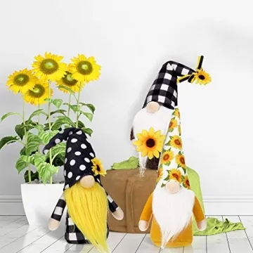 Charming Sunflower Swedish Gnomes for Home Decor