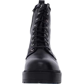 Stylish and Comfortable Steve Madden Women's Tornado Combat Boot in Black Leather