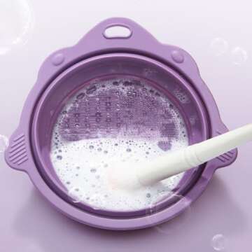 Silicone Makeup Brush Scrubber Mat, Cosmetic Brush Cleaner, Makeup Brush Cleaning Mat with Suction C...