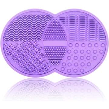 Silicone Makeup Brush Scrubber Mat, Cosmetic Brush Cleaner, Makeup Brush Cleaning Mat with Suction Cup, Foldable Makeup Brush Cleaner Bowl - Cleaning Tool for Brushes, Powder Puffs, and Sponges
