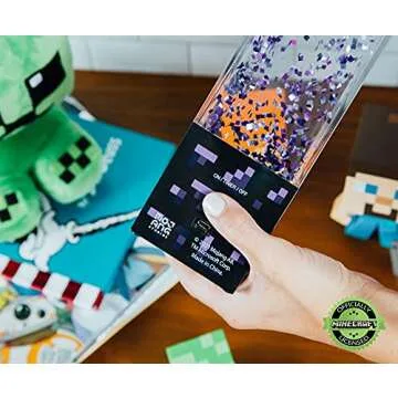 Ukonic Minecraft Multi-Nether Portal Glitter Motion Lamp | LED Light, Bedside Table Lamp for Desk | Home Decor Accessories and Room Essentials | Official Video Game Collectible | 12 Inches Tall