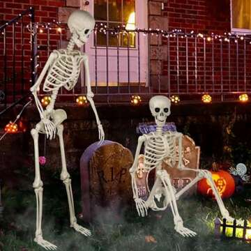 5.4Ft Life Size Halloween Skeletons - Decor for Parties