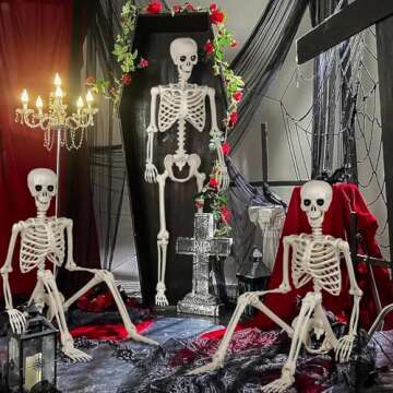5.4Ft Life Size Halloween Skeletons - Decor for Parties