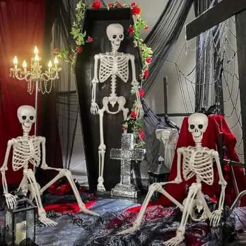 5.4Ft Life Size Halloween Skeletons - Decor for Parties