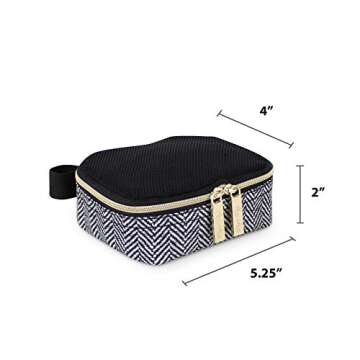 Itzy Ritzy Packing Cubes for Travel – Set of 3 Packing Cubes or Travel Organizers; Each Travel Cube Features a Mesh Top, Double Zippers and a Fabric Handle (Coffee and Cream)