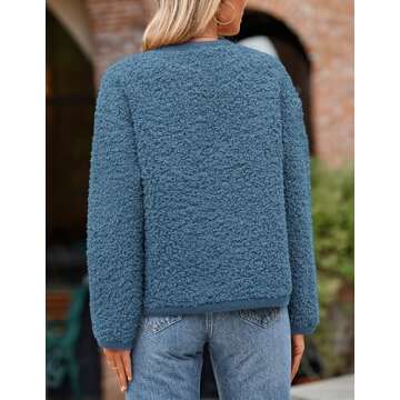 PRETTYGARDEN Women's Faux Fur Shearling Coat Fuzzy Fleece Button Up Trendy Fall Winter Cropped Jacke...