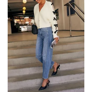 Women Bow Tie Front Leopard Knit Cardigan Sweater Y2k Long Sleeve Crochet Knitted Crop Shirt 2024 Fall Going Out Top