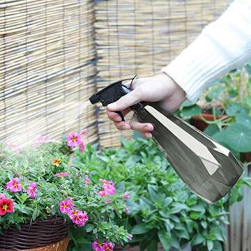 T4U 1L Watering Can Long Spout Plastic, Stainless Steel Spout Water Can with Fine Mist Spray Bottle ...