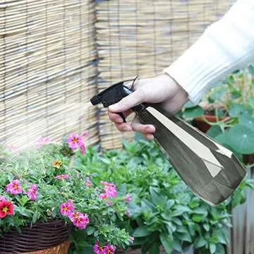 T4U 1L Watering Can Long Spout Plastic, Stainless Steel Spout Water Can with Fine Mist Spray Bottle ...