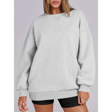 ANRABESS Womens Sweatshirts Oversized Fleece Crew Neck Pullover Hoodies Casual Comfy 2024 Fall Fashi...