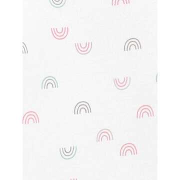 Simple Joys by Carter's Baby Girls' Cotton Sleeper Gown, Pack of 3, Light Pink Bunny/White Rainbow/E...