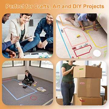 Vibrant Colored Masking Tape – 6 Rolls for All DIY Needs