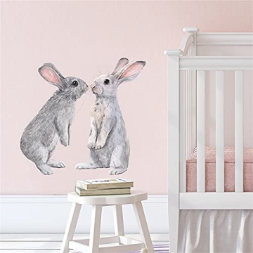 ROFARSO Cute Bunny Wall Stickers for Kids' Rooms
