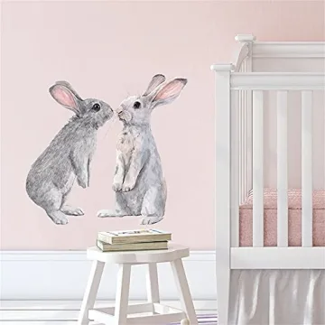 ROFARSO Cute Bunny Wall Stickers for Kids' Rooms