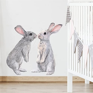 ROFARSO Cute Bunny Wall Stickers for Kids' Rooms