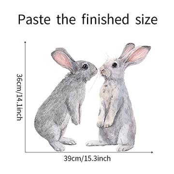 ROFARSO Cute Bunny Wall Stickers for Kids' Rooms