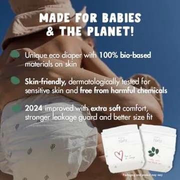 Eco by Naty Eco-Friendly Baby Diapers Newborn - 100% Plant-Based Materials on Skin, Extra Soft, for Sensitive Skin & Super Absorbent (Size 1, 100 Count)