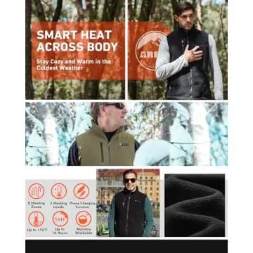 ARRIS Fleece Heated Vest for Men with Battery Pack Included, Size Adjustable 8 Heating Zones Heating Clothing for Hunting