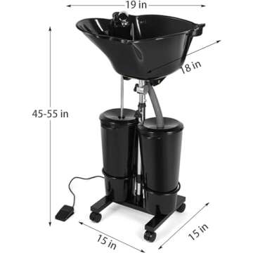 SalonMax Portable Shampoo Bowl with Electric Pump