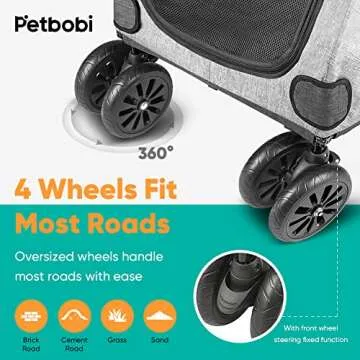 Petbobi Dog Stroller for Medium Dogs - All Terrain Comfort